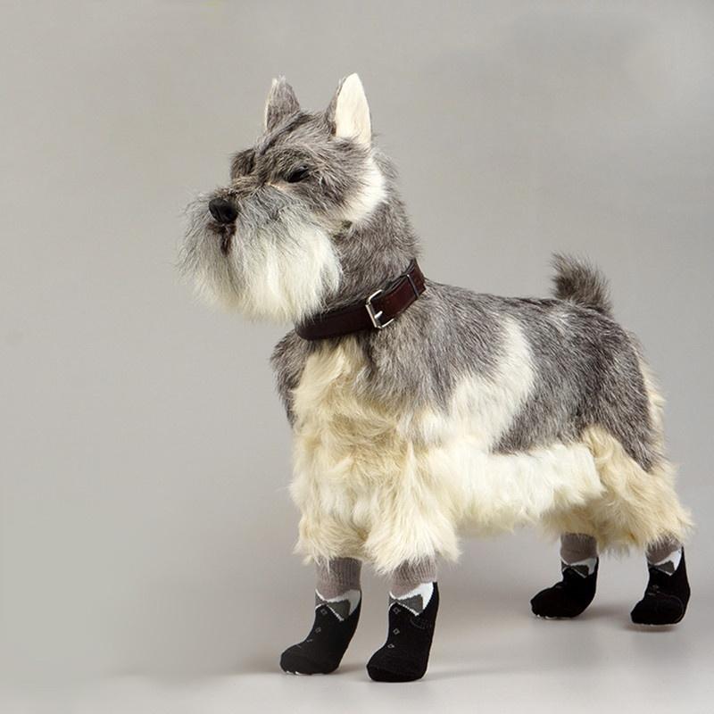 Anti-Slip Dog Shoes Pet Knitted Socks Cotton Small Medium Pets Booties No-Slip Paw Sole Dog Cat Pupp