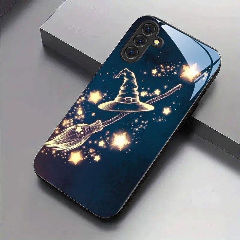 

Hat Stars Broom Exquisite luxury High-end PhoneCase Glass TPU PhoneCase for Samsung Galaxy S26 S25 S24 S23 S22 S21 FE,Ultra,Plus For Galaxy S22 Ultra