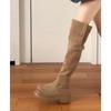 Boots Children's Autumn and Winter 2025 New Two Wear Folded Thick Heel Over Knee Thick Skinny Boots Knight Boots Women
