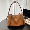 High-value suede pillow bag women's large-capacity new bag casual simple shoulder messenger bag
