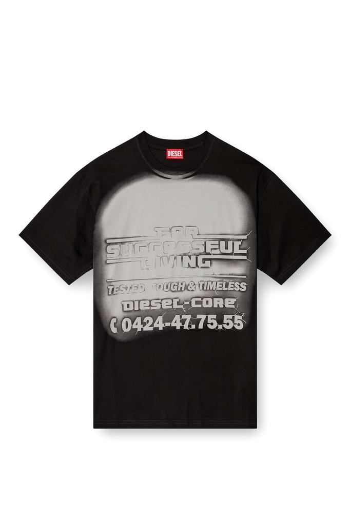 Diesel Men's T-BOXT-R15 A166190AGRI T-Shirt, Size L, Black, 9XX