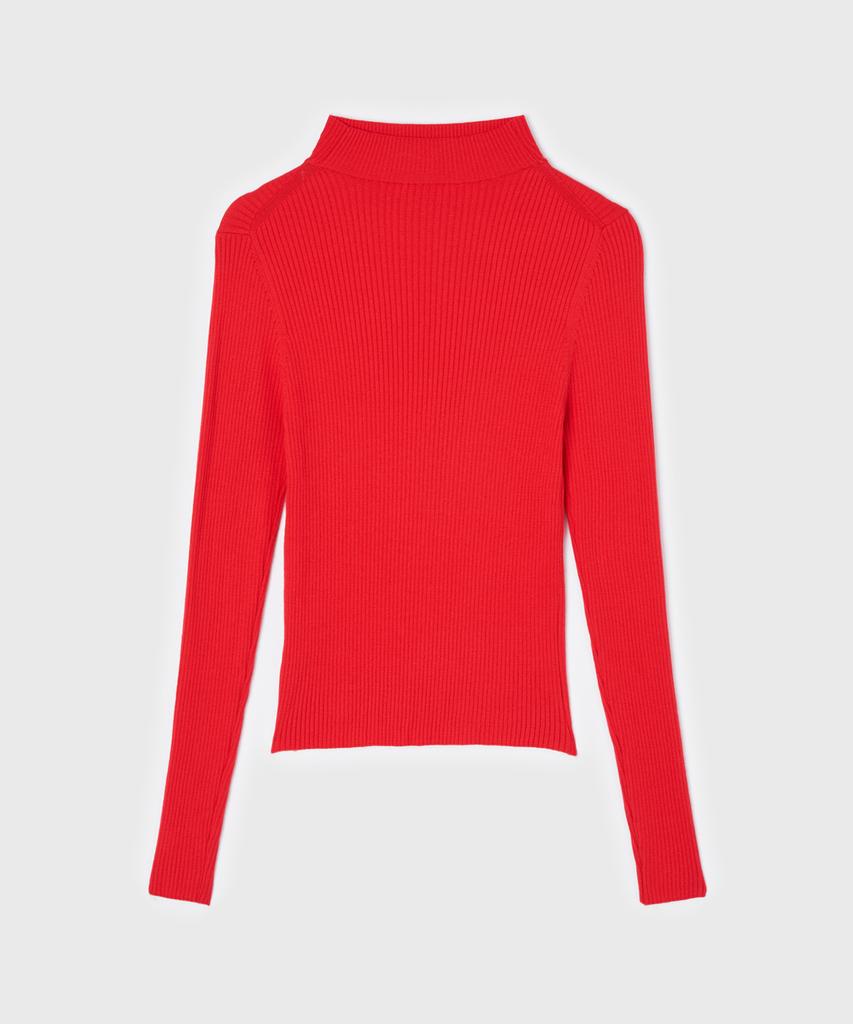 Yunse V-Neck Turtleneck Knit (Red)