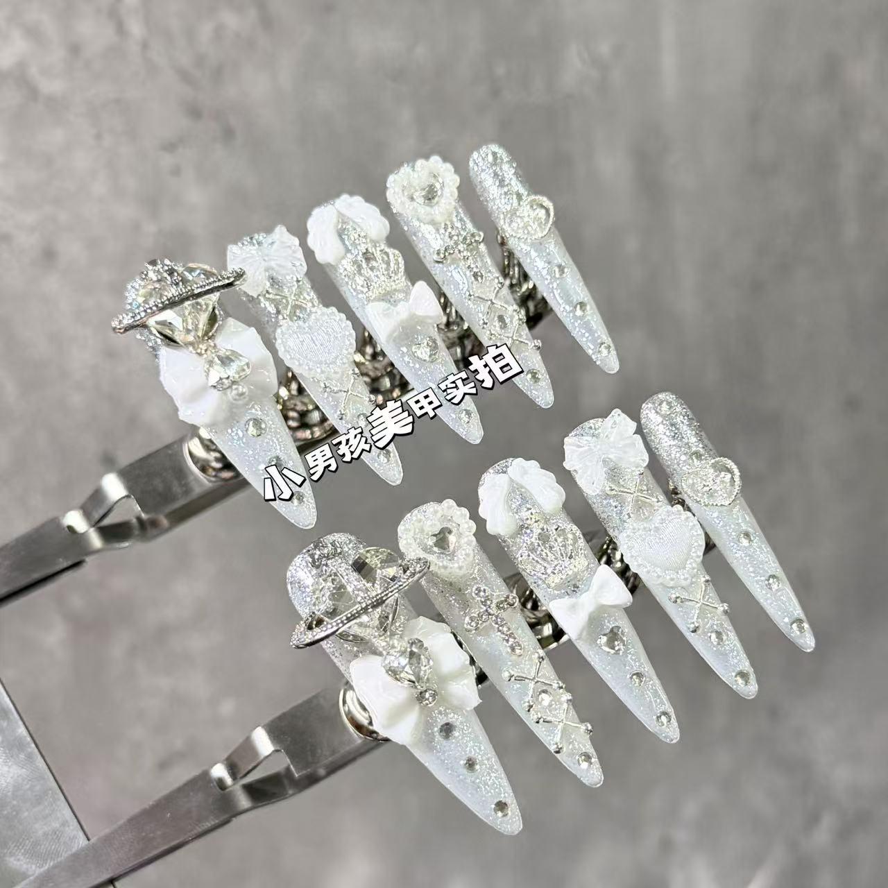 Y2K Japanese Style Lace Nail Art: Handmade, Wearable, Removable Stickers