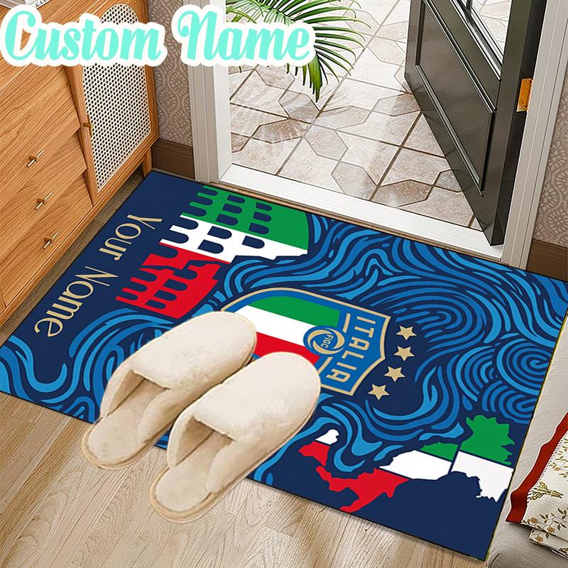 Custom Name Italian Crest Rug Office Rug Chair Mat Non Slip Carpet Rugs for Bedrooms Dining Room Living Room Home Decor gifts
