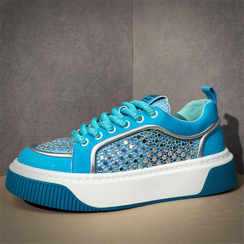 Fashion Trend New Designer Men's Fashion Charm Rhinestone All Match Mixed Thick-soled Causal Shoes Male Walking Sneakers Zapatos Hombre