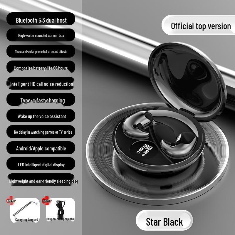 Y29 In-Ear Ultra-Thin Sleep Bluetooth 5.3 Earbuds: High Sound Quality, Long Battery Life, Digital Display.