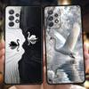Phone Case for Samsung Galaxy A55 A53 A52 A52S A51 A41 A35 A32 A25 A23 A15 A13 A71 A72 Soft TPU Shell Elegant White Swan Design