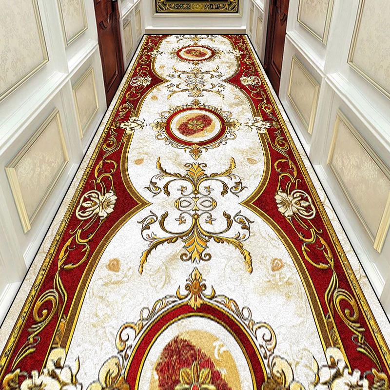 Gorgeous Retro European Long Corridor Carpet Hall Runner Decor Non-slip Washable Stairway Rugs Home Aisle Floor Mat Customizable