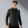 Men's Velvet Half-Zip Stand Collar Base Layer Shirt - Business Casual Autumn/Winter Long-Sleeve Warm Sweatshirt