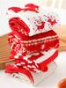 4 Pairs Womens Christmas Socks with Gift Box Elk Happy Funny Plush Socks Elk Christmas Socks for Women Men Holiday Gifts
