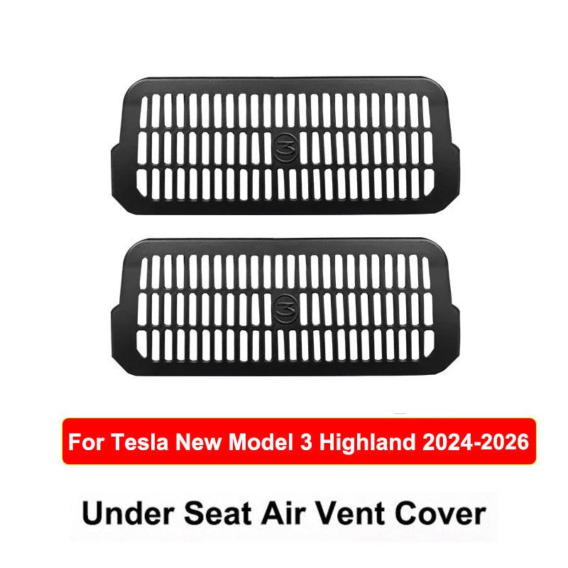 For Tesla Model 3 Y Juniper Highland 2025 2026 Under Seat Rear Air Vent Protect Cover Anti-block Backseat Outlet Grille Mesh