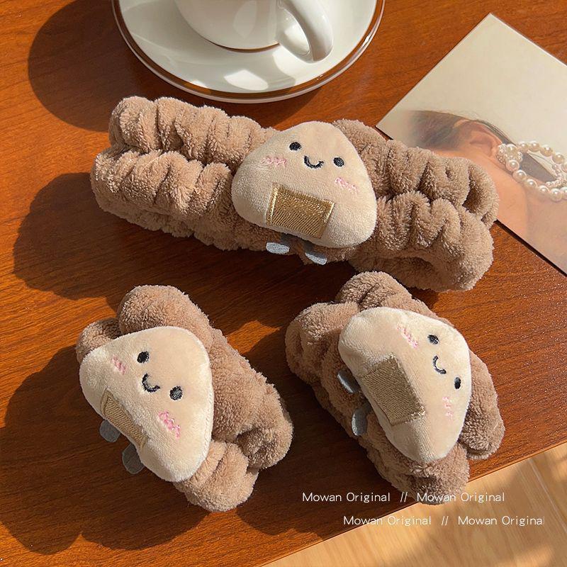 Trendy Cute Bear Toast Headband for Women - Cartoon Style Flyaway Hair Accessory