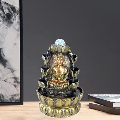 Buddha Tischbrunnen Dekoration Dekorative Skulptur LED Licht