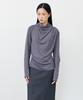 NOTIA Cowl Neck Shirring T-Shirt - Charcoal