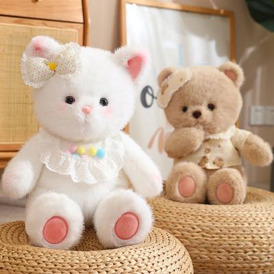 Hase Katze Plüschtier Mädchen Bett Schlafpuppe Kinder Geburtstagsgeschenk Kissen Bär Spielzeug