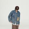 Spring Trendy Brand Loose Trend Tooling Top Jacket Versatile Denim Jacket Men'S Japanese Retro Original Style