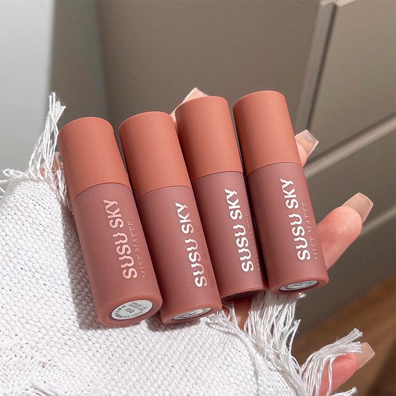 SUSU SKY Matte Lip Mud: Velvet Silky Non-Drying Gloss, Complexion Enhancer