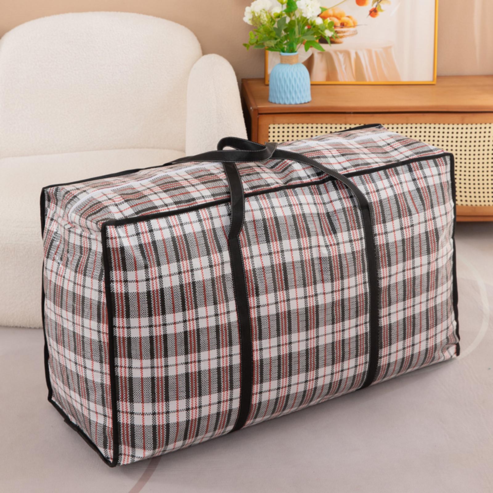 - Woven Storage Bags for Clothes and Blankets - , , Large Capacity Moving Bags, Black One Size