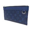 Used 12564 Discovery PM Pochette M30278 7952 LV Logo Flower Blue D-Ring Silver Taiga Rama Monogram Cobalt Men's from