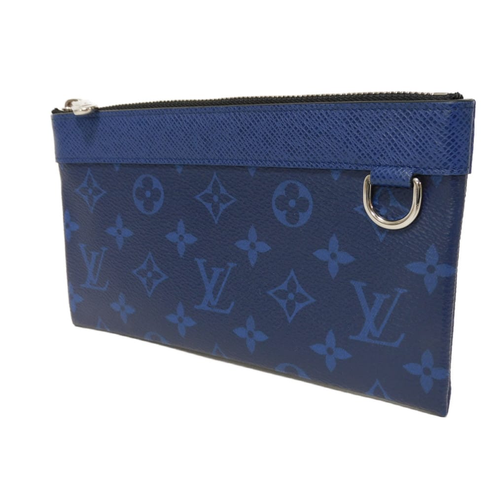 Used 12564 Discovery PM Pochette M30278 7952 LV Logo Flower Blue D-Ring Silver Taiga Rama Monogram Cobalt Men's from
