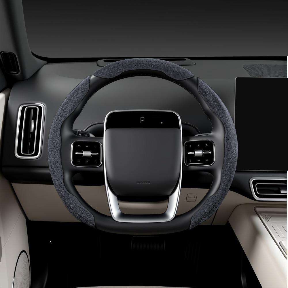 Steering wheel segmented 3pcs protective cover, fur anti slip assist, car interior, izable for multiple models
