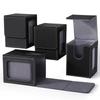 4 Pack Card Deck Box with Display Window, Hold 120 + Single Sleeved cards,Magnetic Closure PU Leather Card Box for TCG Cards