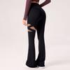 Women's High-Waisted Butt-Lifting Slightly Flared Openwork Breathable Slimming Yoga Leggings