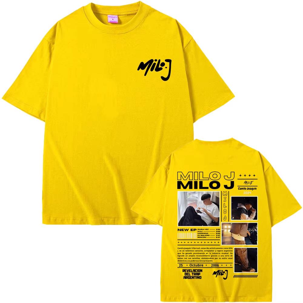 Rapper Milo J 111 Album Graphic Print Unisex Hip‑Hop Fashion Loose Casual Short‑Sleeve T-shirt