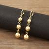 Nidin High Quality Copper Shiny Round Ball Drop Earrings For Women Female Daily Party 2 Colors Choice Ear Jewelry Accessories