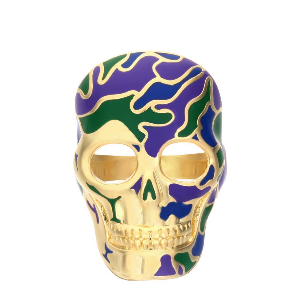 Personalized Skull Ring, Popular Creative Hot-selling Accessories In Europe and America, Colorful Exaggerated Halloween Rings
