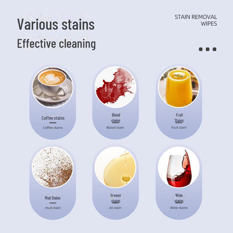 Mini Portable Disposable Clothing Stain Removal Wipes - Emergency Decontamination for Jackets.