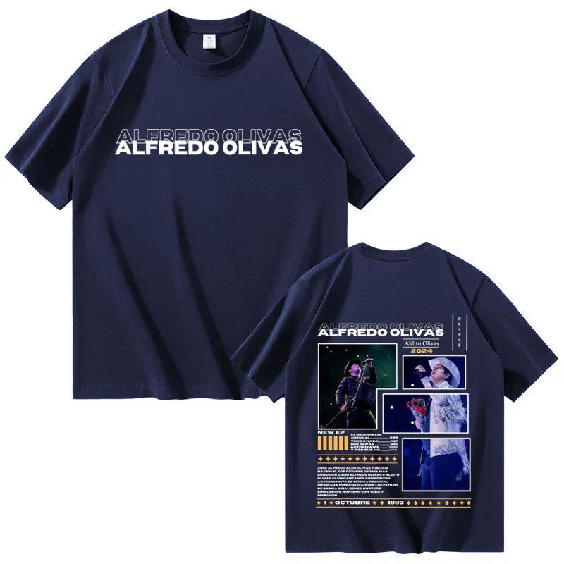 Alfredo Olivas 2025 Double Sided Print Graphic Mens Womens Hip Hop Oversized Fashion T Shirt Casual Tshirts Streetwear Hot Sale