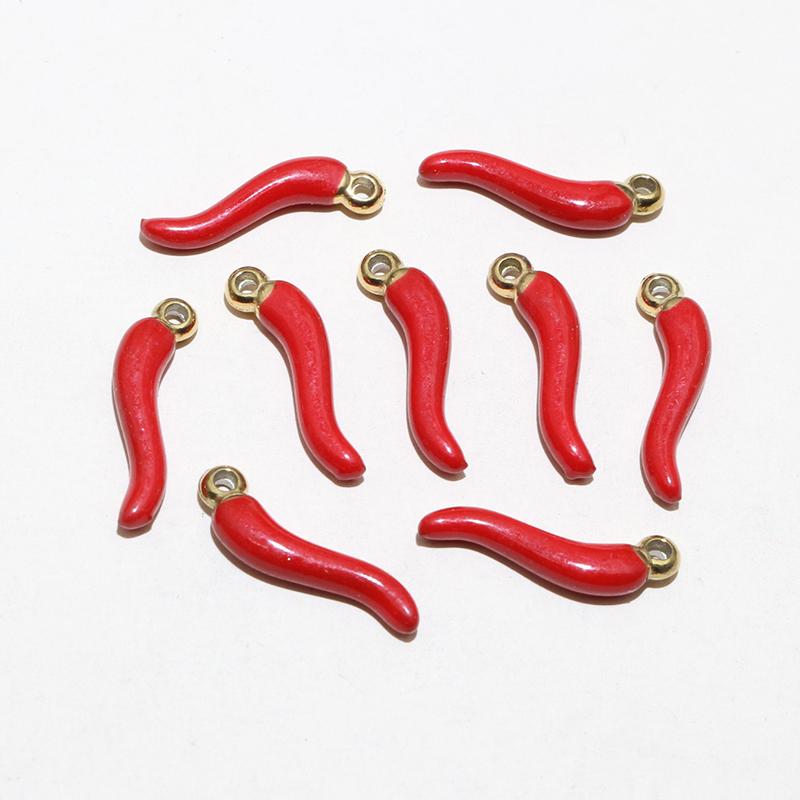 10pcs Enamel Chili Pepper Pendant Charms Stainless Steel  DIY Jewelry Making Accessories for Earrings Necklace Bracelet