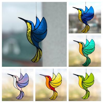 Κρεμαστό κολίβριο Suncatcher Ρομαντικό Κολίμπρι που μαγνητίζει τα βλέμματα ακρυλικό διάθλαση ηλιακό στολίδι για το σπίτι