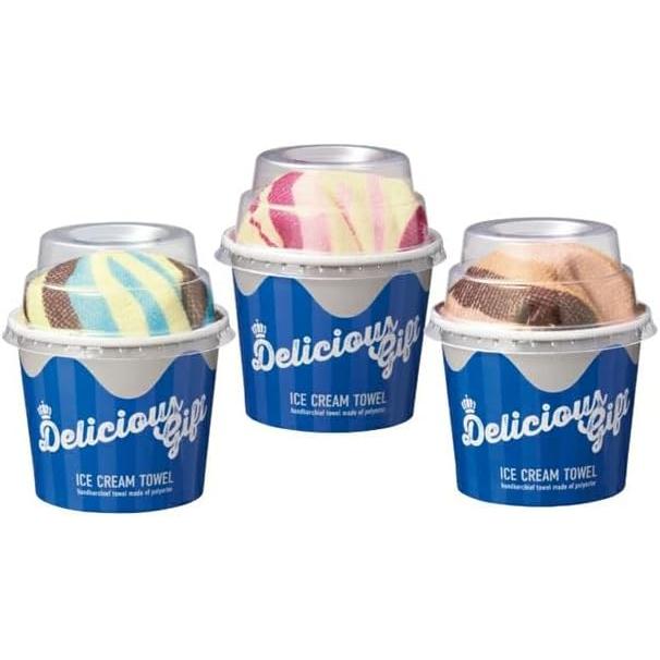 [Sold separately] Delicious Gift Ice Cream Towel Cute Package Handkerchief Towel Cup Ice Style Arrangement Towel Event Promotional Item Novelty Prize