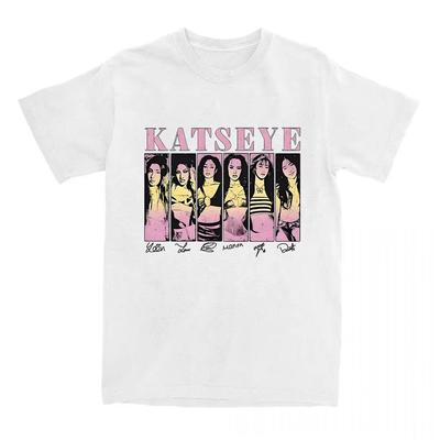 Korean Girls Band KATSEYE Print Tshirt Cotton Short Sleeve Loose Female Tshirts Unisex Streetwear Casual Men Women T Shirt Tees