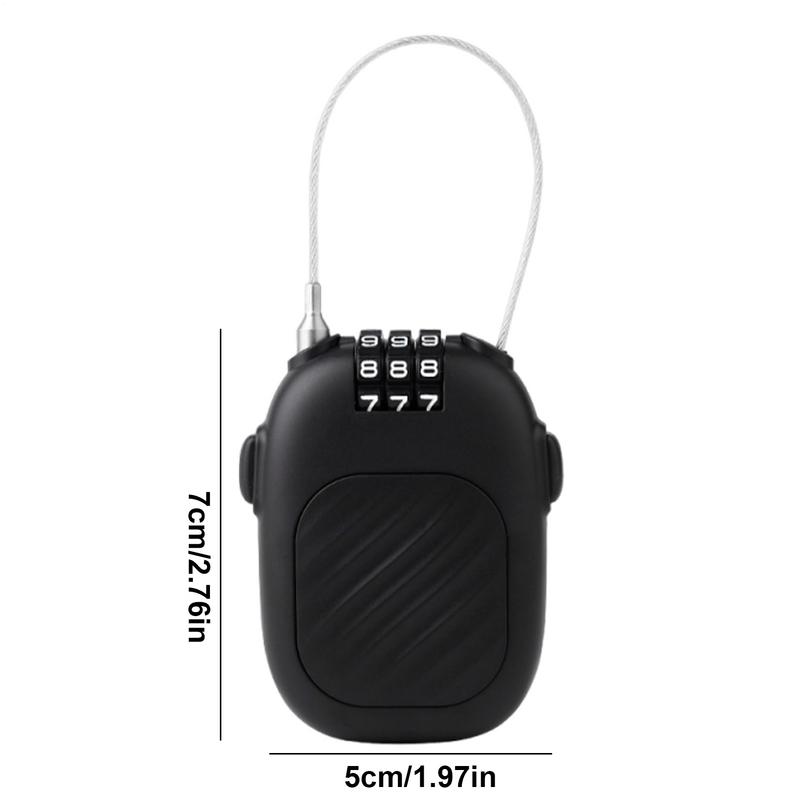 Retractable Cable Lock Portable Retractable Stroller Lock Black Backpack Safety Locker Snowboard Security Device for Luggage