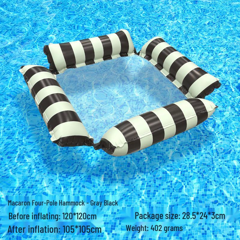 Tumbona Flotante Inflable Plegable Transfronteriza con Respaldo y Malla