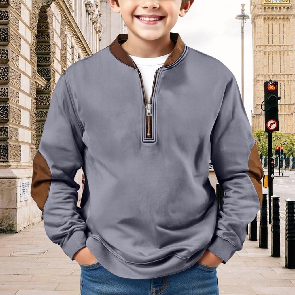 Kinder Sweatshirt Jungen Langarmshirts Einfarbiges Lässiges Pullover-Shirt Outdoor Herbstkleidung für Teenager-Jungen