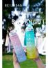Gradient Frosted Sports Water Bottle with Handle and Straw – 1000ml Large Capacity Outdoor Use