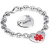 Stainless Steel Medical Logo Bracelet Women'S Titanium Heart Curb Chain O-Line Bracelet