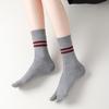2Pairs Breathable Toe Mid Calf Socks Sweat Absorption Toe Separator Socks Two Toe Tube Socks  Women