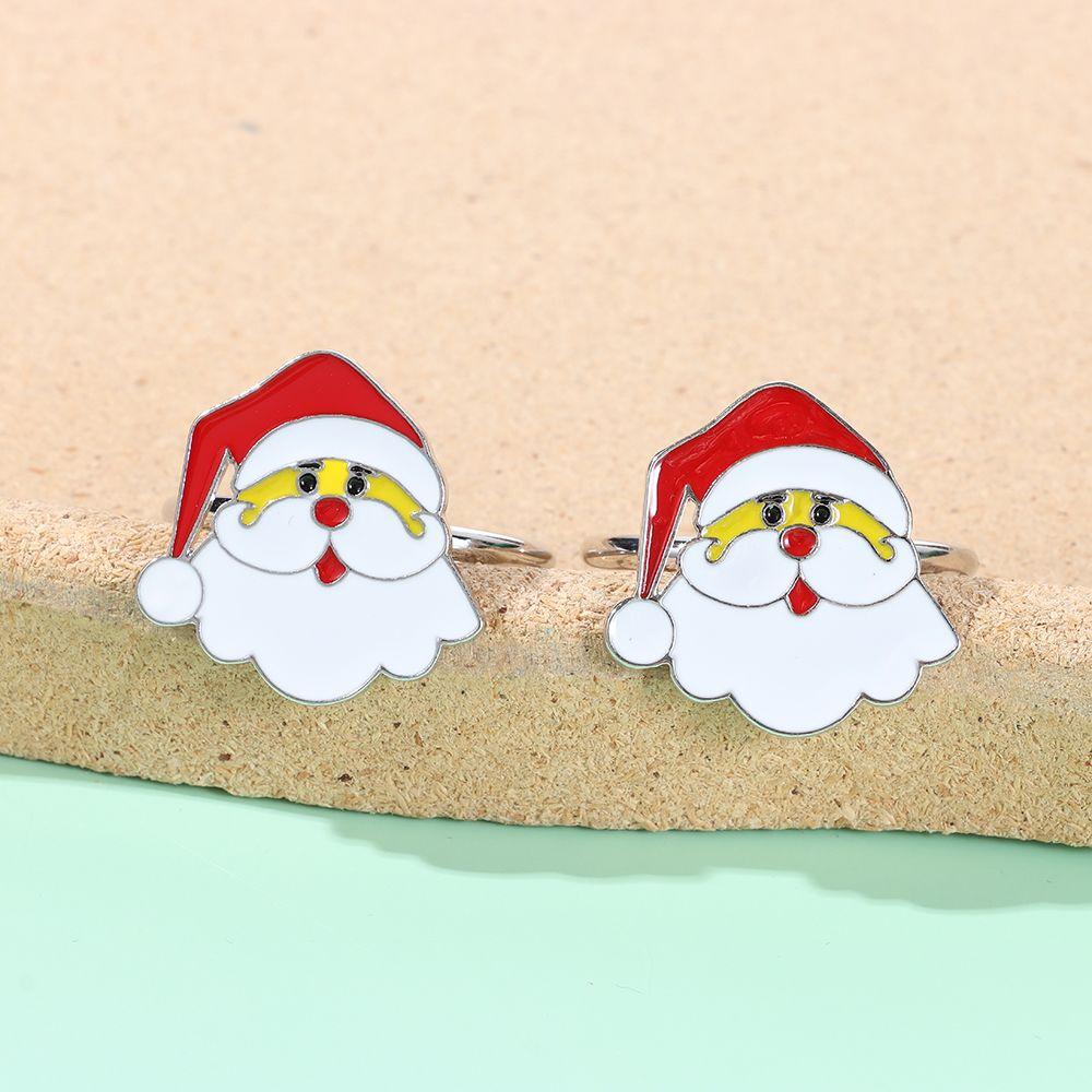 Table Decoration Merry Xmas Kitchen & Bar Napkin Ring Christmas Supplies Santa Claus Mouth Ring