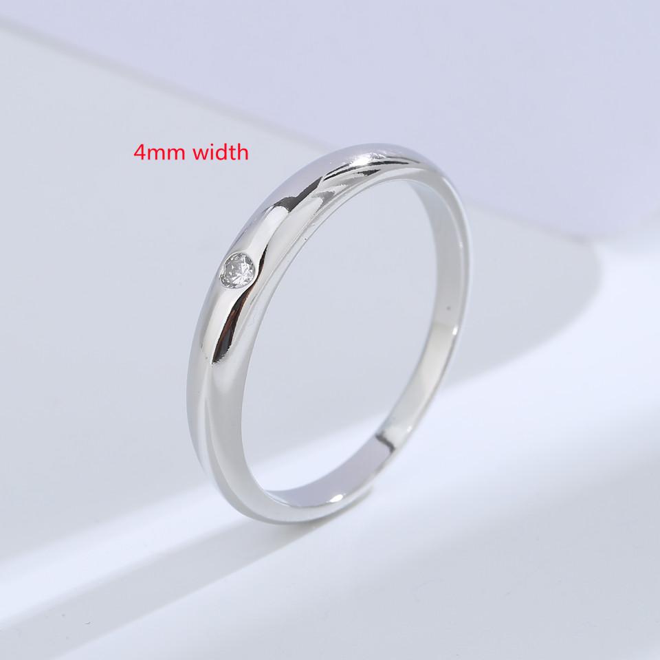 Buyee 925 Silver Thin Ring Light White Zircon Wedding Jewelry For Women Men Fashion Gift with Box