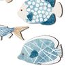 Wood Fish Wall Decor Rustic Coastal Beach Blue Fish Wall Art Nautical Wall Hanging Sculpture for Lake House Bathroom Bedroom Decor