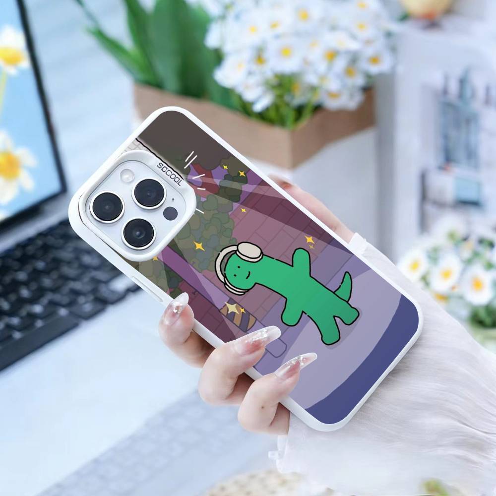 JOGUMAN Studio Dinosaurier Cut Handyhülle Für iPhone 17,16,15,14,13,12,Pro MAX Schwarz Matt Stoßfeste Hülle