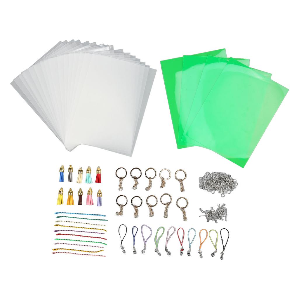 Heat Shrink Film Sheets Kit  Handcrafted Shrink Dink Plastic Sheets Keychain Earring Accessories 