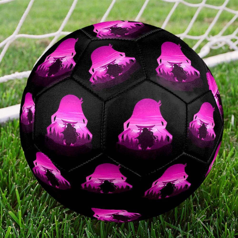 1pc Demon Slayer Kimetsu No Yaiba Football Soccer Ball Size 5 Indoor Soccer Ball Fashion Colorful  Backyard Game -Great For Sports Fans Gift HE5