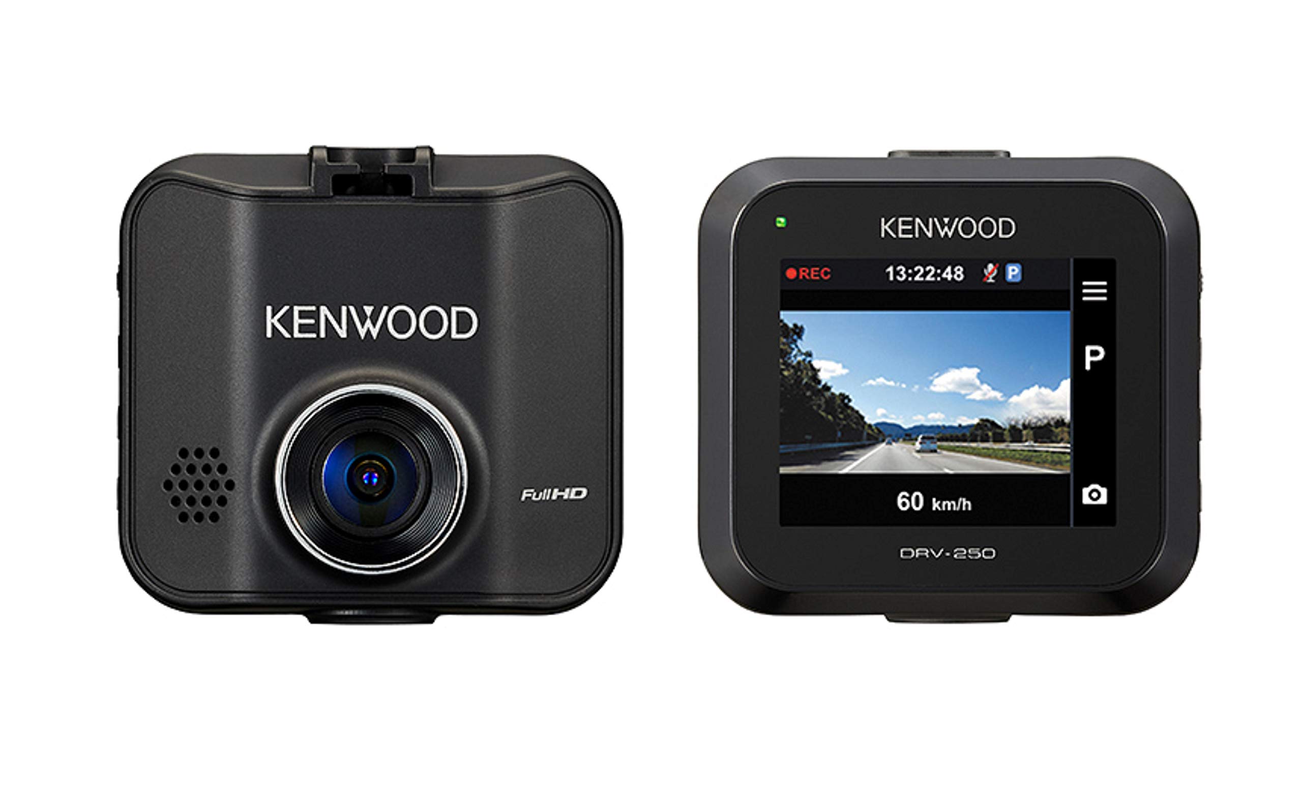 

Відеореєстратор Kenwood DRV-250 (Немає GPS) з простими функціями та Full HD (Чорний)