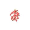 5 Piece Brass Enamelled Sequins Charms Brass Color Multicolor Coral Enamel Pendants For DIY Necklace Jewelry Making 20mm x 15mm